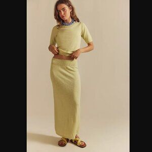Isabella Cotton-Linen Skirt Set Shop All free-est -Lemongrass